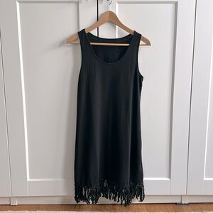 Tassel Black Midi Dress